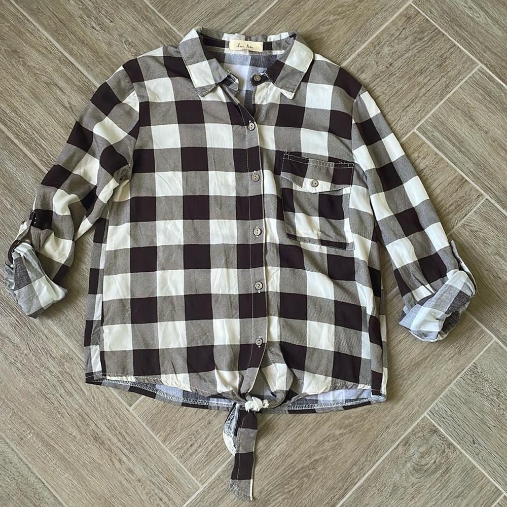 + nwot + LOVE NOTES Plaid Button Down Top